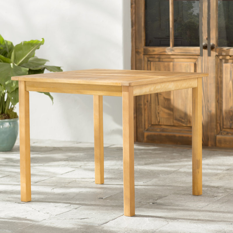 Alexandrine Square Solid Wood Outdoor Dining Table , 32 " W 32 " D