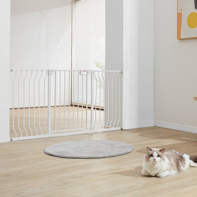 Metal Pressure Mounted Pet Gate, White, 99.1cm W