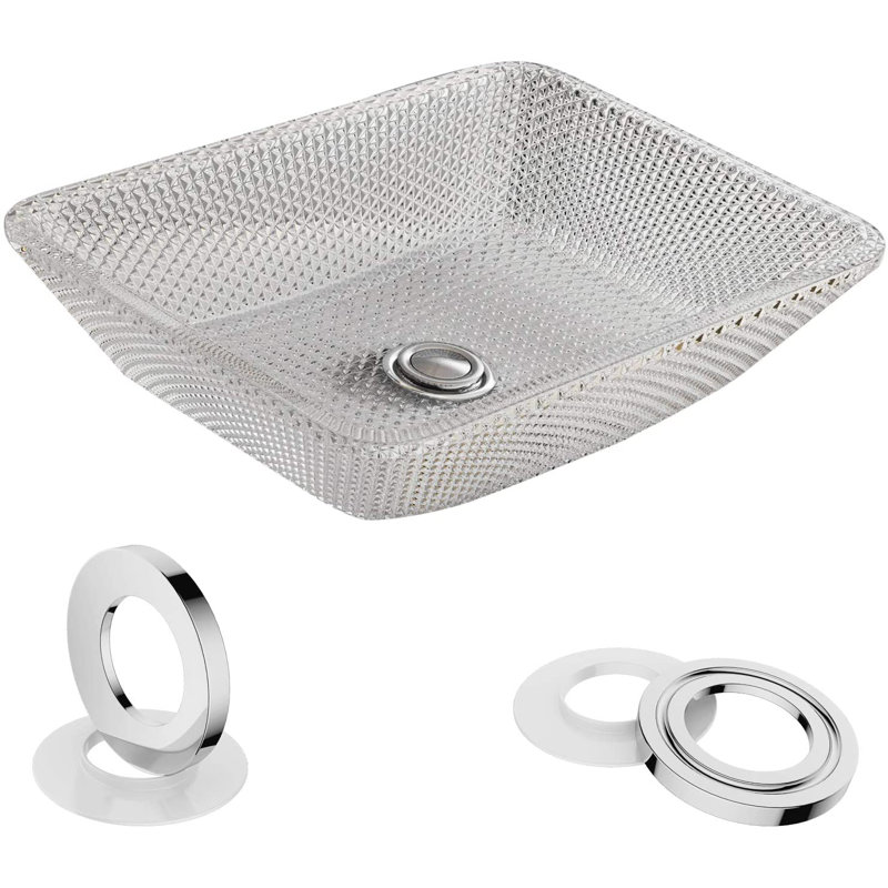 Lavabo de salle de bain vasque carré en cristal