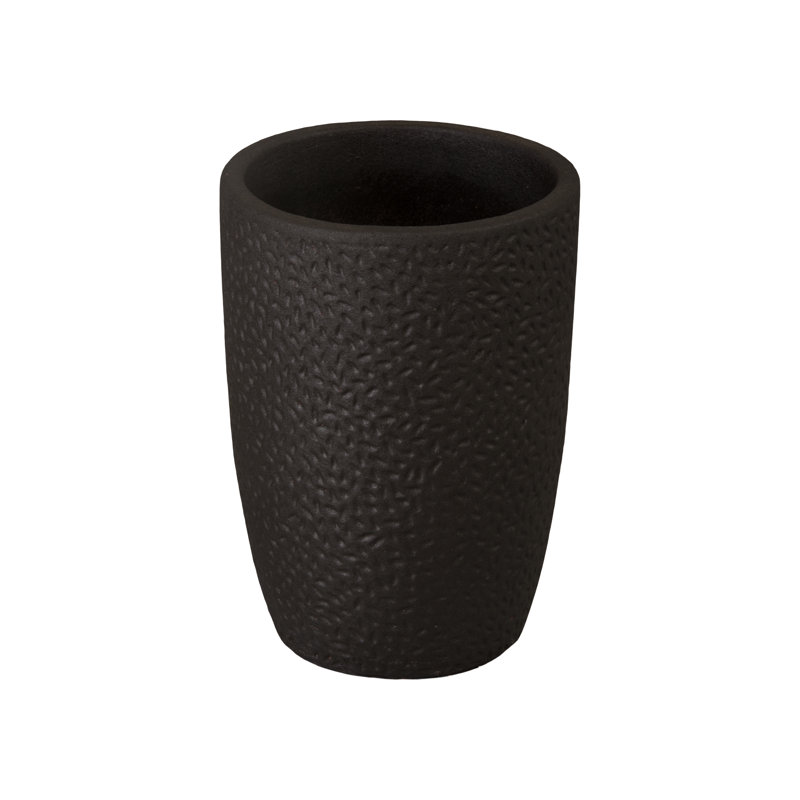 Notch Planter, Matt Black, 18" H x 12.5" W x 12.5" D