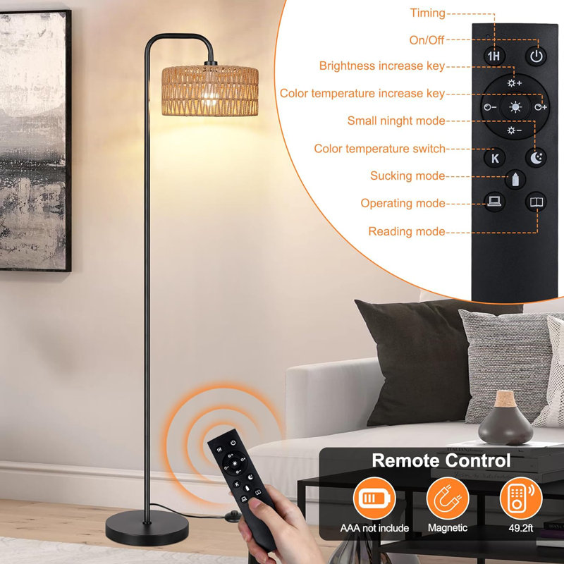 Anareli 68'' Brushed Arched Floor Lamp
