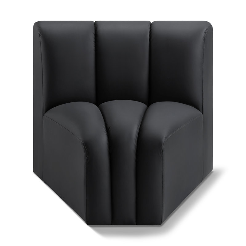 Chaise d'appoint en cuir Hollimon Vegan, Cuir végétalien noir