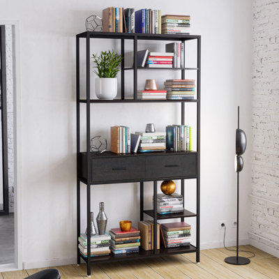 Izek 180cm H x 90cm W Solid Wood Etagere Bookcase