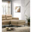 Canapé modulaire en cuir véritable taupe spacieux avec face à gauche et méridienne à droite pour Home 2 Living-900302759