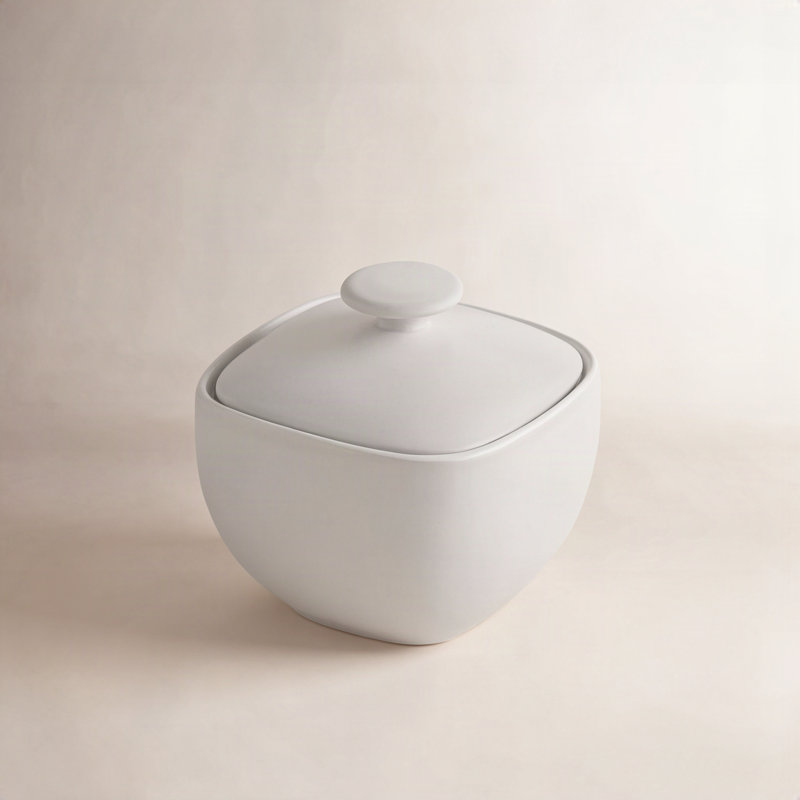 Nambe Pop Sugar Bowl, White
