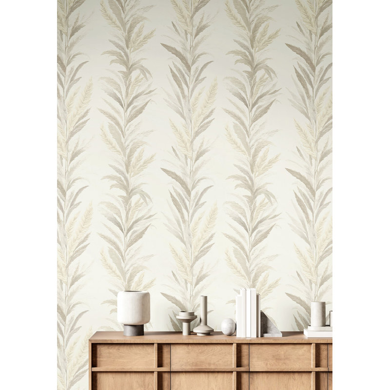 Tarn Leaf Flourish Wallpaper, Light Grey