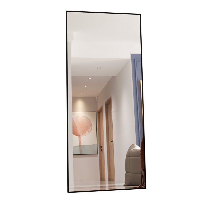 Mirror Upgraded Body Wall Mirrors With Shatter Proof Glass, Floor Standing, Hanging Or Leaning, Tall Mirror With Stand Aluminum Alloy Frame For Bedroom Cloakroom