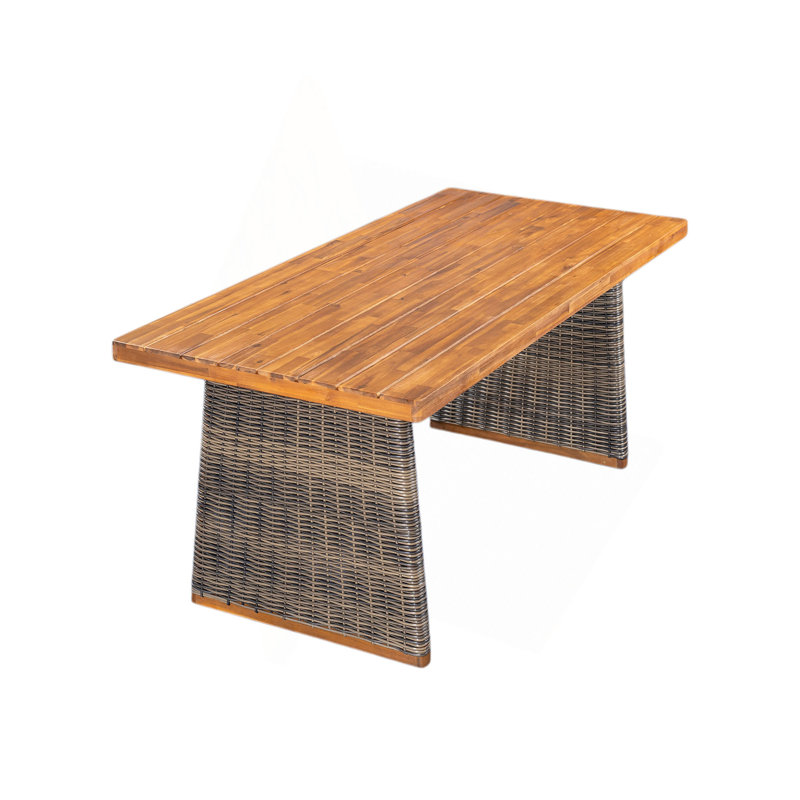 Table de salle à manger d'extérieur en bois d'acacia, Gris