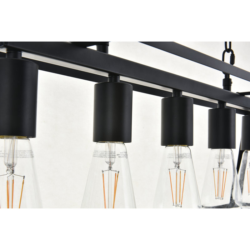 Luminaire suspendu linéaire à intensité variable Barraza, Noir, 4 lumières