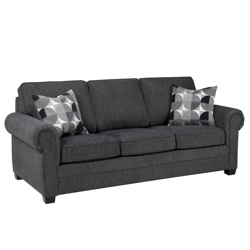 Belford Fabric Sofa, Gray, Gray, 38" H x 84" W x 39" D, 3