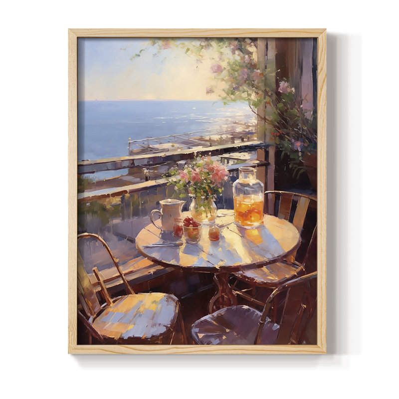 Reproduction encadrée FLORAL Series DCCL III - bois massif, Naturel, H 11 po x l 9 po