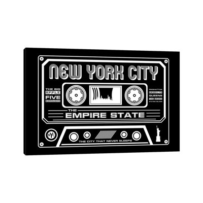 New York City Cassette - Dark Background - Print on Canvas