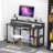 Modern Home Office Computer Writing Study Desk with Storage Shelves and Keyboard Tray-311122089
