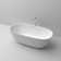 59.1"L x 29.5"W x 22.1"H Solid Surface Freestanding Oval Tub with Overflow and Drain