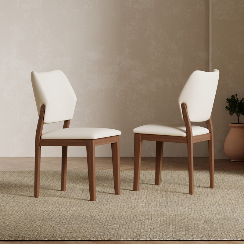Chaise de salle à manger à dossier moderne en similicuir, 8
