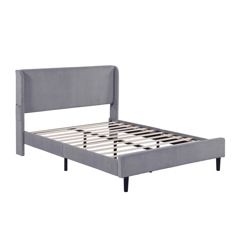Bed, Kingsize (5'), Light Grey