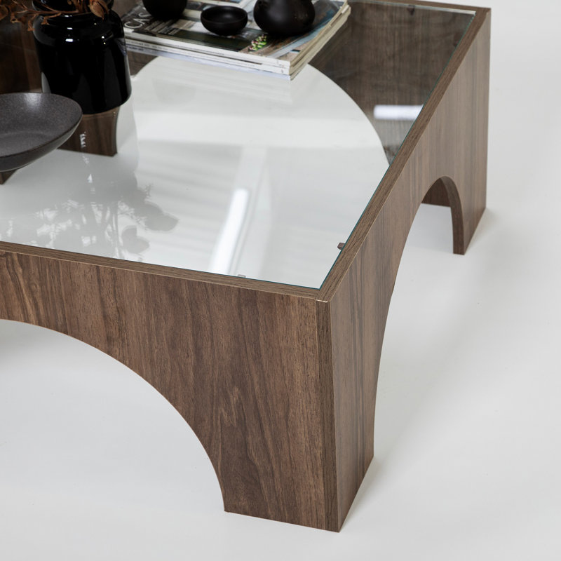 Glorias Coffee Table, Transparent, Walnut