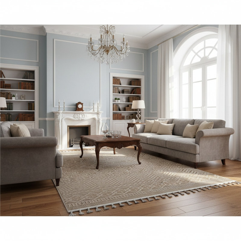 Tapis d'intérieur / extérieur à motif géométrique Gocha Collection Guros, Rectangle 6 pi 7 po x 7 pi 9 po