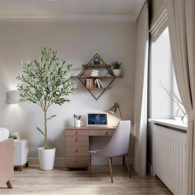 Simulation artificielle, arbre topiaire en pot artificiel avec mousse séchée, H 94,49 po x l 51,8 po x P 51,8 po