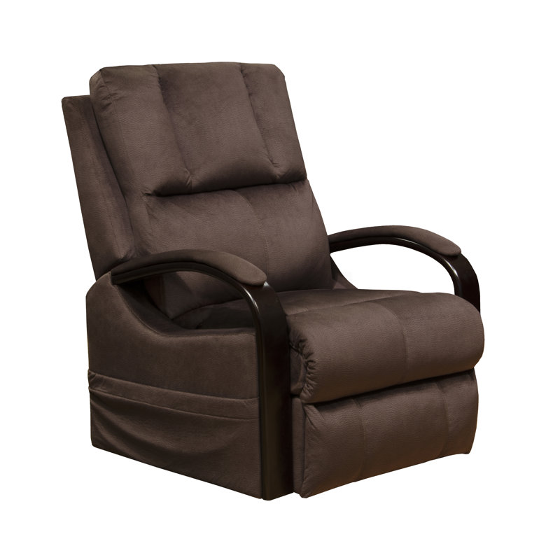 Upholstered Heated Massage Chair, Brown Polyester Blend