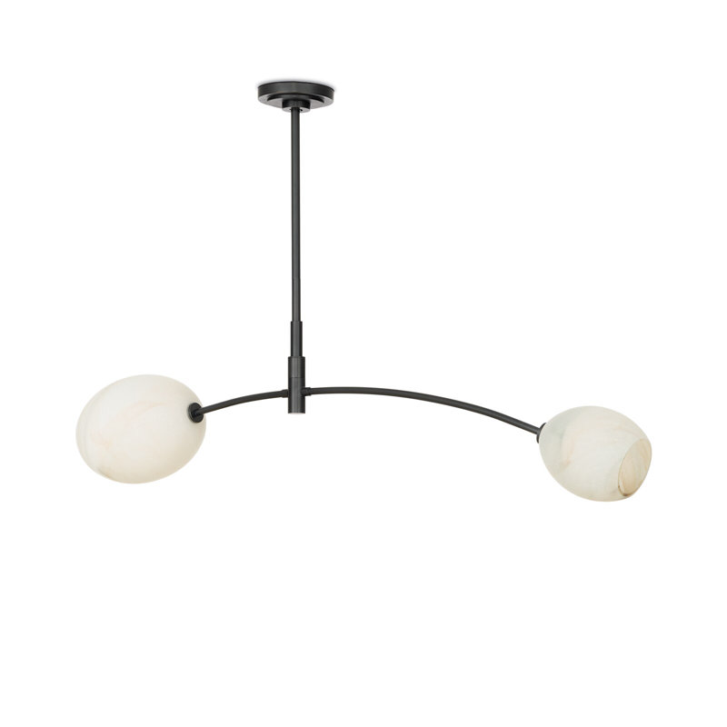 Artemis Pendant Double (Glass), Alabaster, Oil Rubbed Bronze