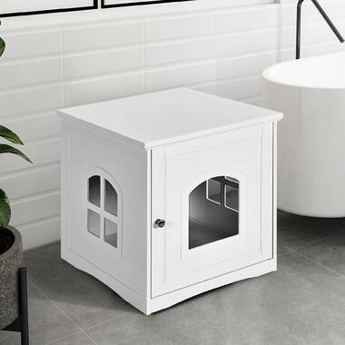 Palram CATSHIRE Cat Litter Box Enclosure Furniture, Hidden Litter Box for  Indoor Cats, Enclosed Cat Box Cabinet, Pet House, Side Table, Nightstand,  with Magnetic Door Latch, Easy to Clean, White - Yahoo