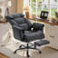 Fauteuil de bureau inclinable à haut dossier avec repose-pieds-134380354