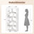 Corner Book Shelf, White 6 Tiers , L-Shaped
