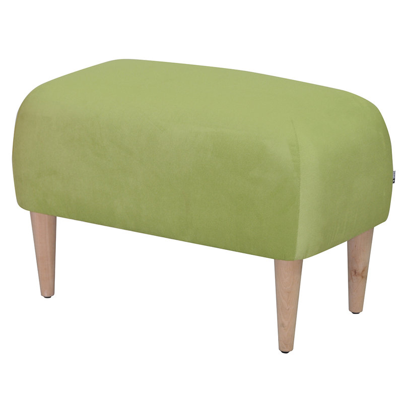 Jupi 60cm Wide Rectangle Solid Colour Footstool Ottoman, Lime