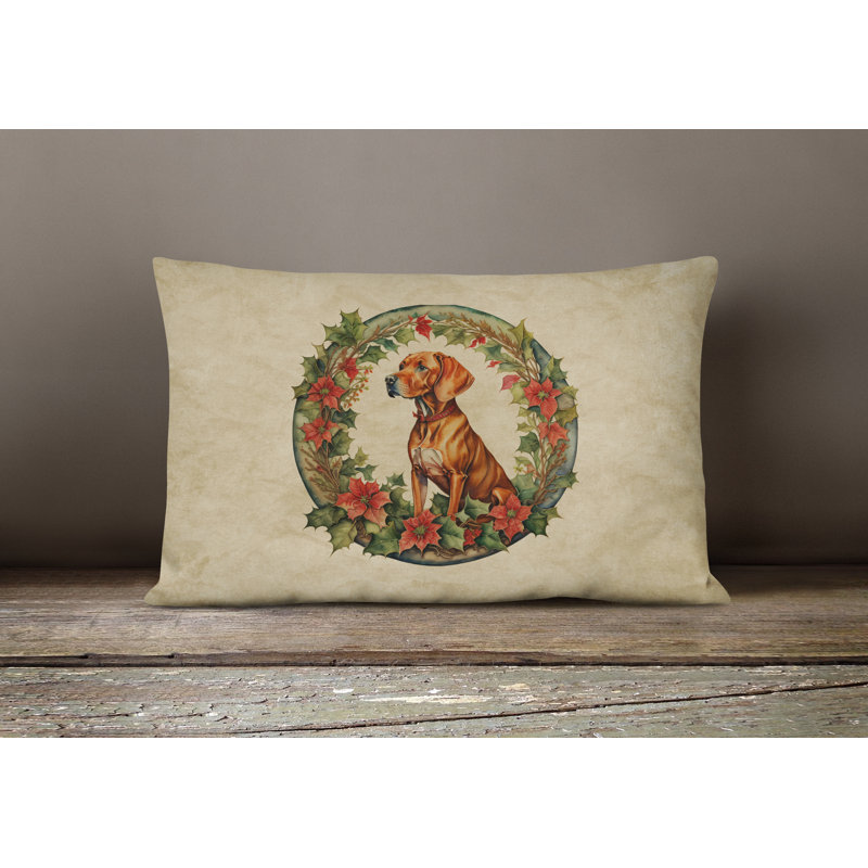 Coussin décoratif intérieur / extérieur en polyester Christmas, 12 po x 16 po, Rectangulaire