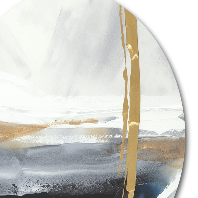 «Black Eruption Of Marble IV», art abstrait rond en marbre sur métal, H 16 po x l 16 po x P 1 po