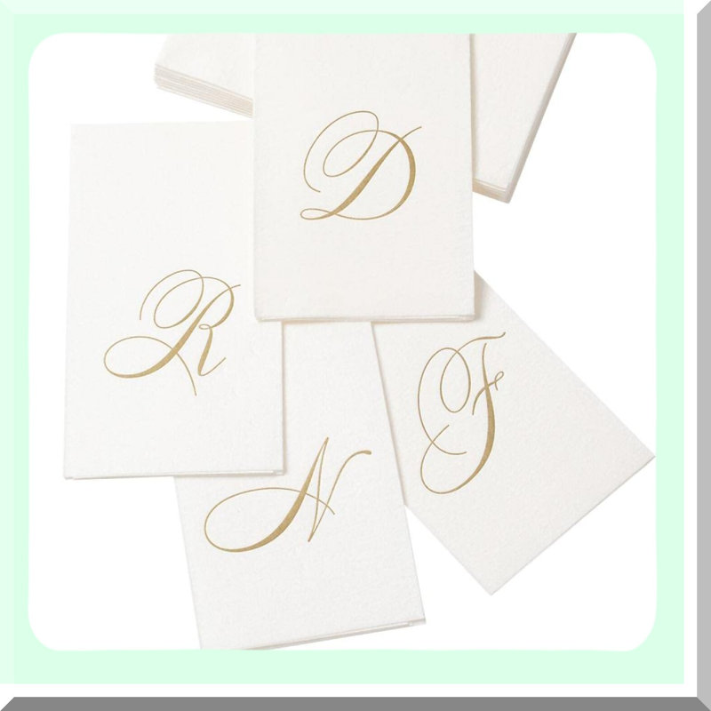 Elegant White Pearl Monogrammed Guest Towels - Pack of 24