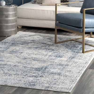 Eugenio Barbed Iris Medallion Blue/Gray Rug