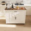 Îlot de cuisine sur roulettes de 46 po avec rangement et prise de courant - Table de bar mobile rustique pour le petit-déjeuner (tabourets non inclus)