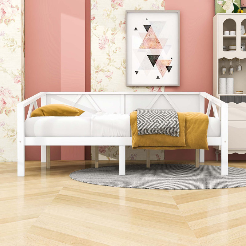 Erven Wooden Daybed with Slat Support, Full, White