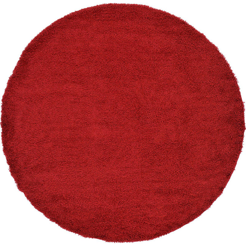 Tapis rouge cerise Angeline, Rond 7 pi 10 po