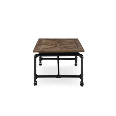 Pemberly Row Reclaimed Wood Industrial Coffee Table in Natural