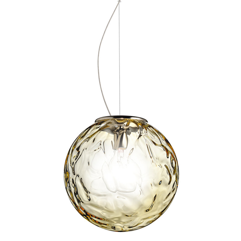 Luminaire suspendu sphère 1 lumière Borgo, Fumée, 17,75" H x 17,75" L x 17,75" D