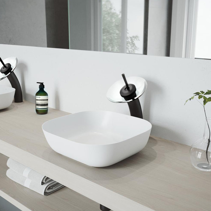 Vessel Sink Faucet Single-handle Bathroom Faucet, Black/Clear