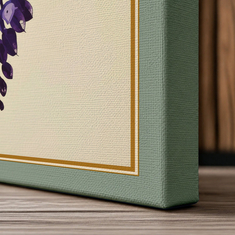 Wisteria in Bloom Japandi - Wrapped Canvas, 24x16 - 61.0 x 40.6 cm, Sage Border
