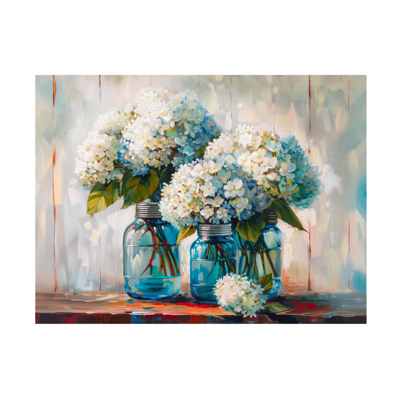 Bolog Shawna Stewart Mason Jar Flowers Canvas Art, 14" H x 19" W