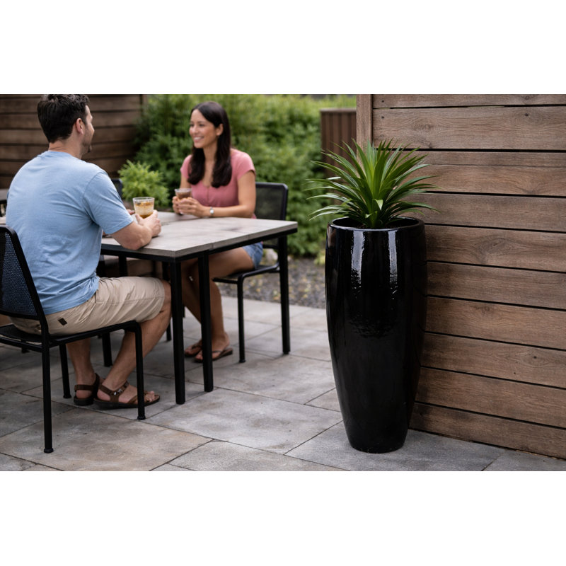 Grand vase 14 po x 38 po - Noir, Noir, H 38 po x l 14 po x P 14 po