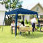3 X 3m Base 2.5 X 2.5m Top Pop Up Gazebo, Height Adjustable Slant Leg Party Tent, 2-person Instant Setup With Carry Bag, 210d Oxford Uv Waterproof Canopy For Garden Patio Events