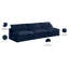 Canapé modulaire en velours sans accoudoirs avec coussins réversibles de 117 po-2103913284