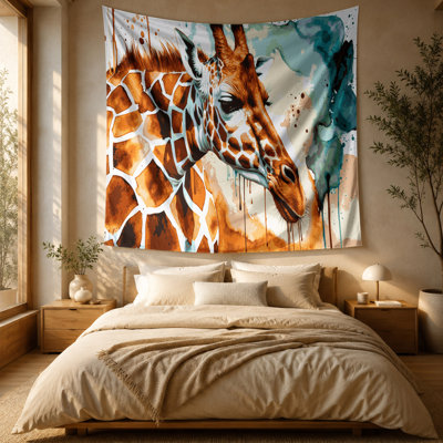 Tapisserie murale girafe Wildlife