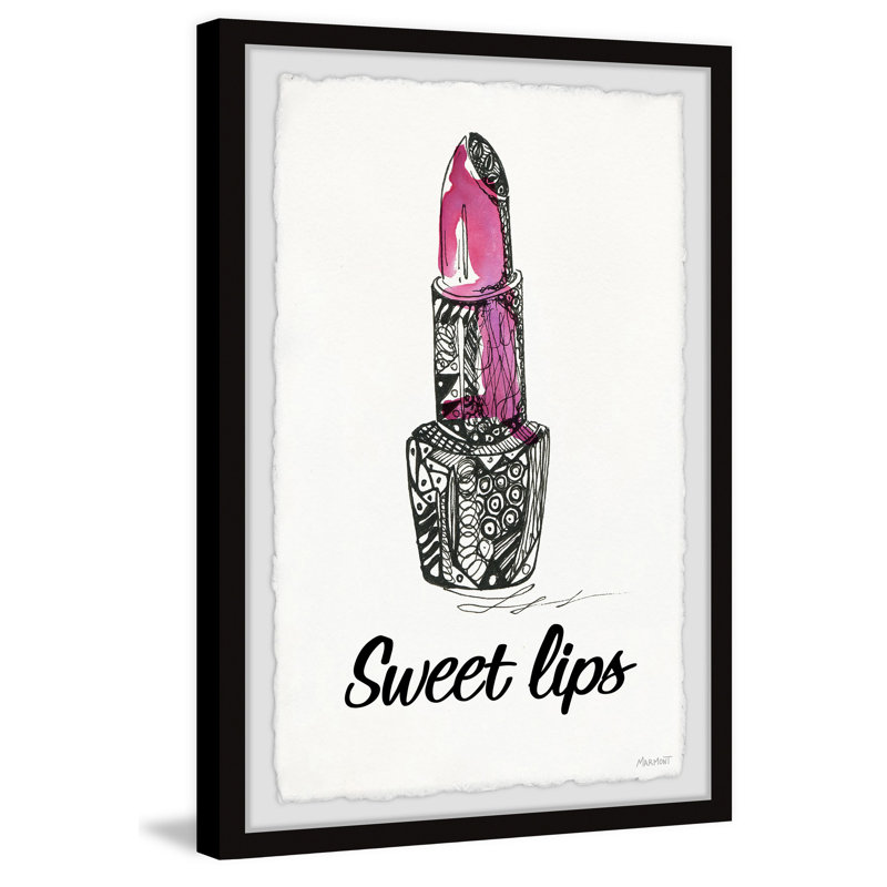 Sweet Lips 1 Piece Single Picture Frame Wall Art, 91 cm H x 61 cm W x 3.81cm D