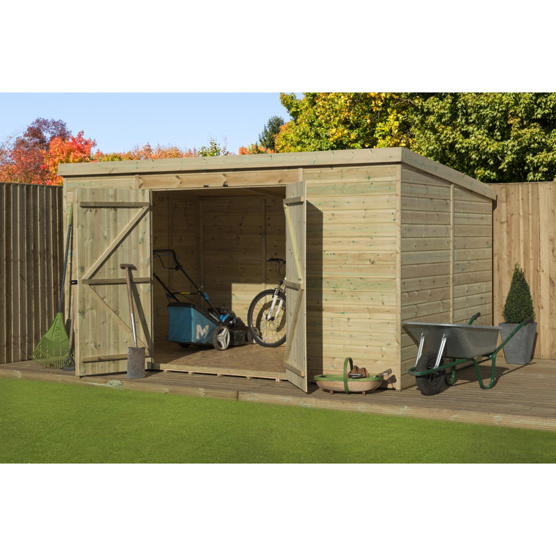 14 Ft. W x 6 Ft. D Shiplap Pent Wooden Shed