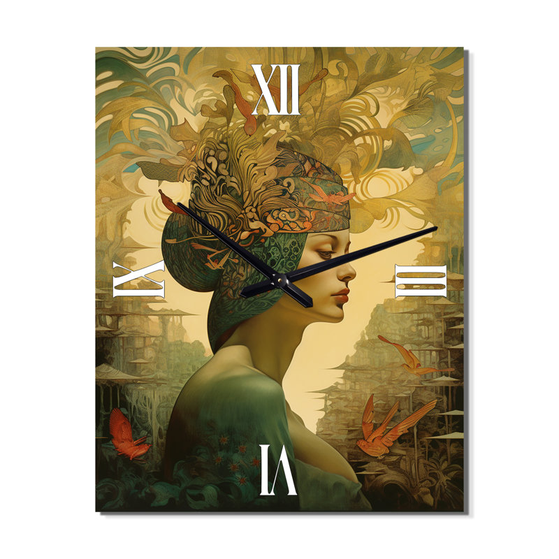 Horloge murale moderne «Goddess Dreams In Tender Tones I», H 28 po x l 12 po x P 1 po