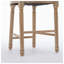 Ensemble de 2 tabourets de bar French Country, chaises de comptoir en bois massif avec siège rembourré beige et dossier ovale