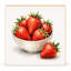 Mini bloc décoratif en bois carré de 14 cm représentant des fraises